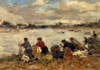 Boudin, Eugene - Laundresses on the Bankes of the Touques